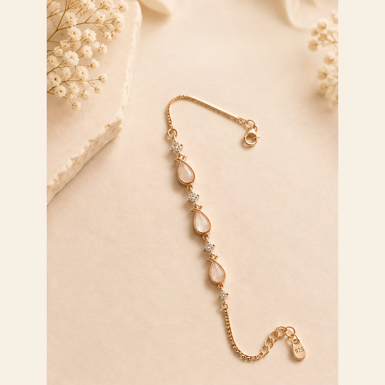 MOP Teardrop CZ Bracelet, RG-011
