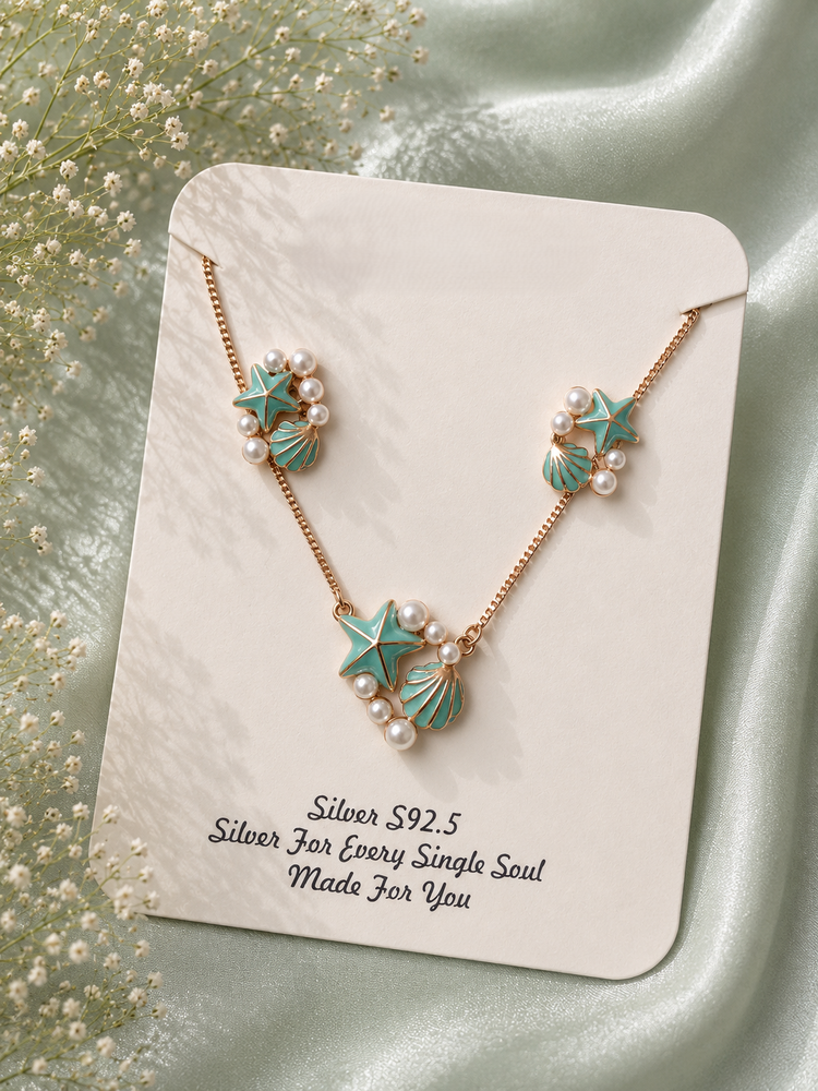 Ocean Star Pearl Pendant & Stud Set