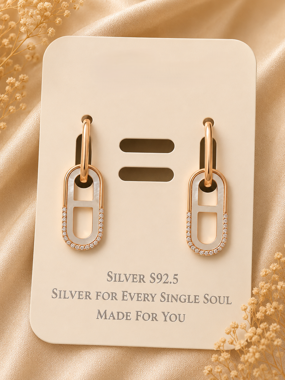Geometric CZ Drop Earrings
