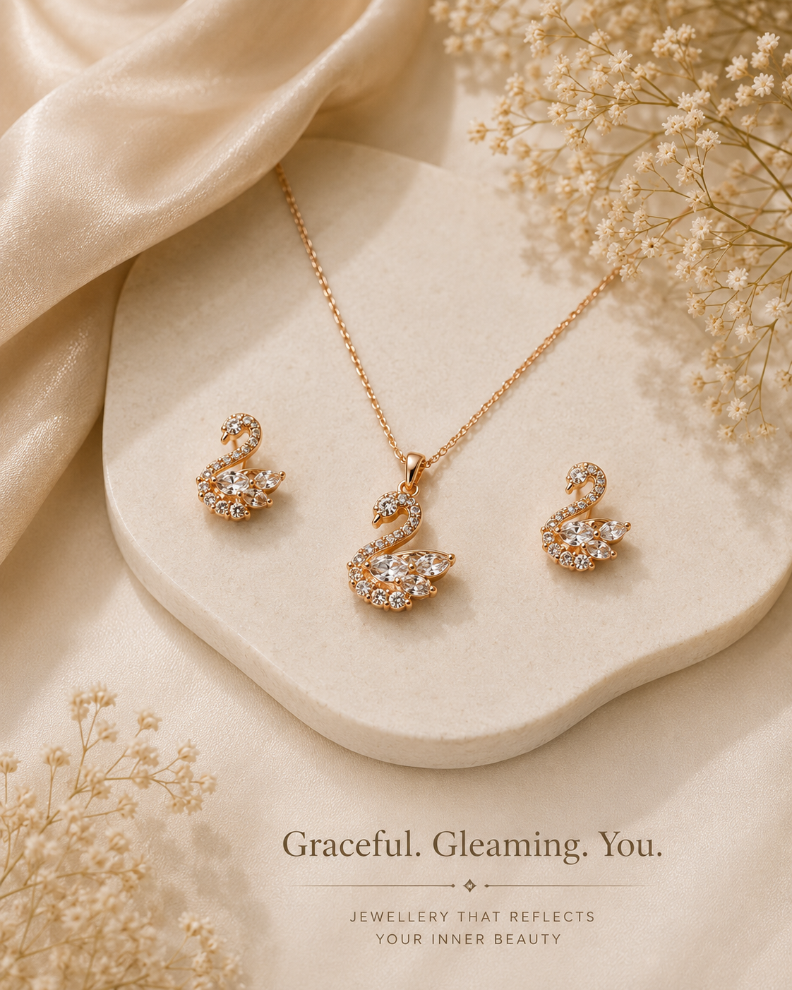 Cloud Rain CZ Stud Earrings