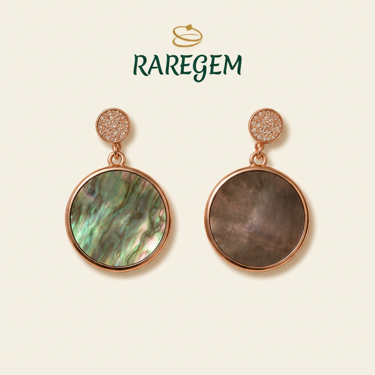 Multicolor Sterling Silver Round Drop Earrings for Women
