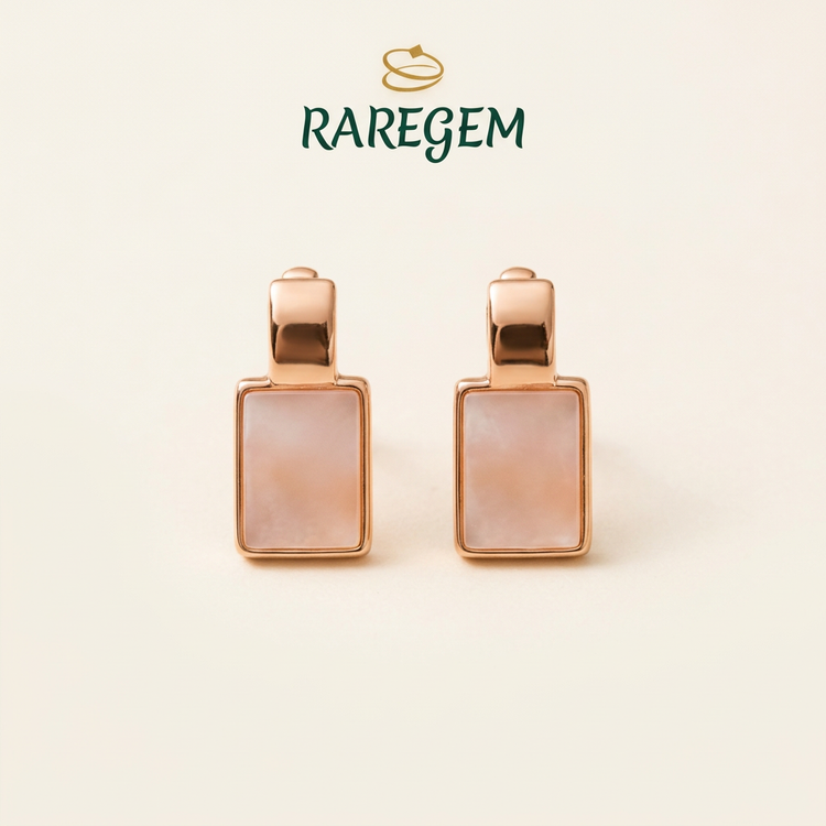 Rose Gold Sterling Silver Stud Earrings for Women