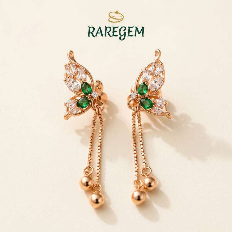 Rose Gold 925 Sterling Silver Drop Earrings for Women
