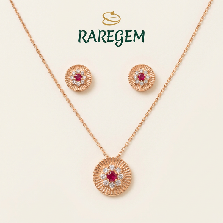 Rose Gold S925 Pendant Jewellery Set for Women