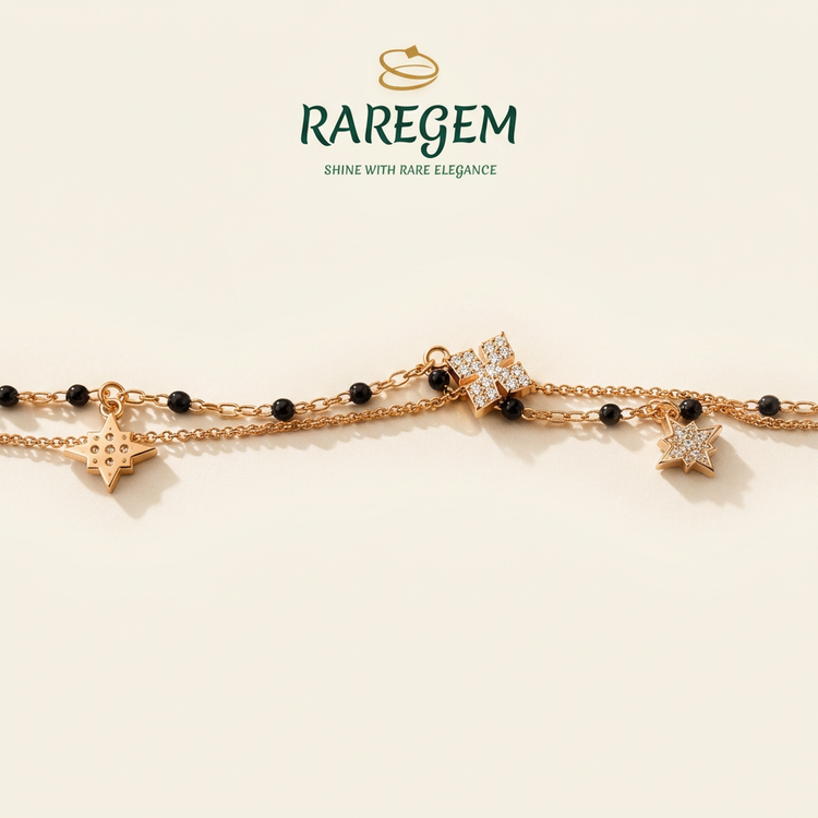 Rose Gold Sterling Silver Charm Bracelet for Women
