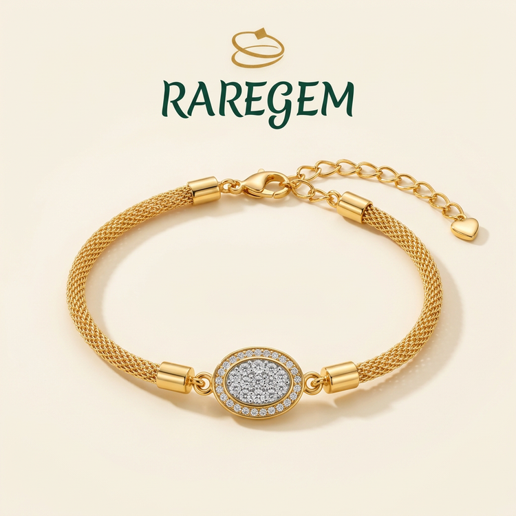Radiant Halo Sterling Silver Rakhi Bracelet