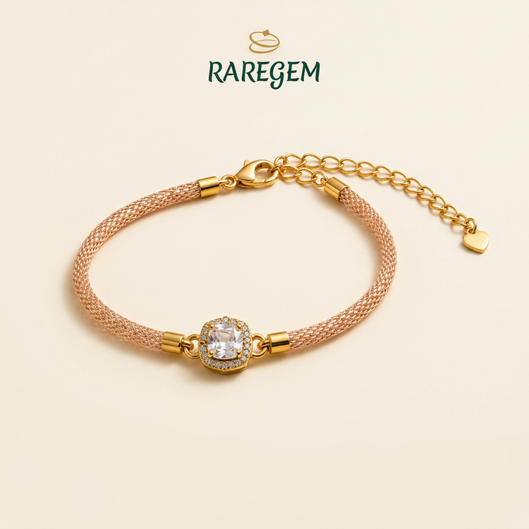 Rose Radiance Sterling Silver Rakhi Bracelet