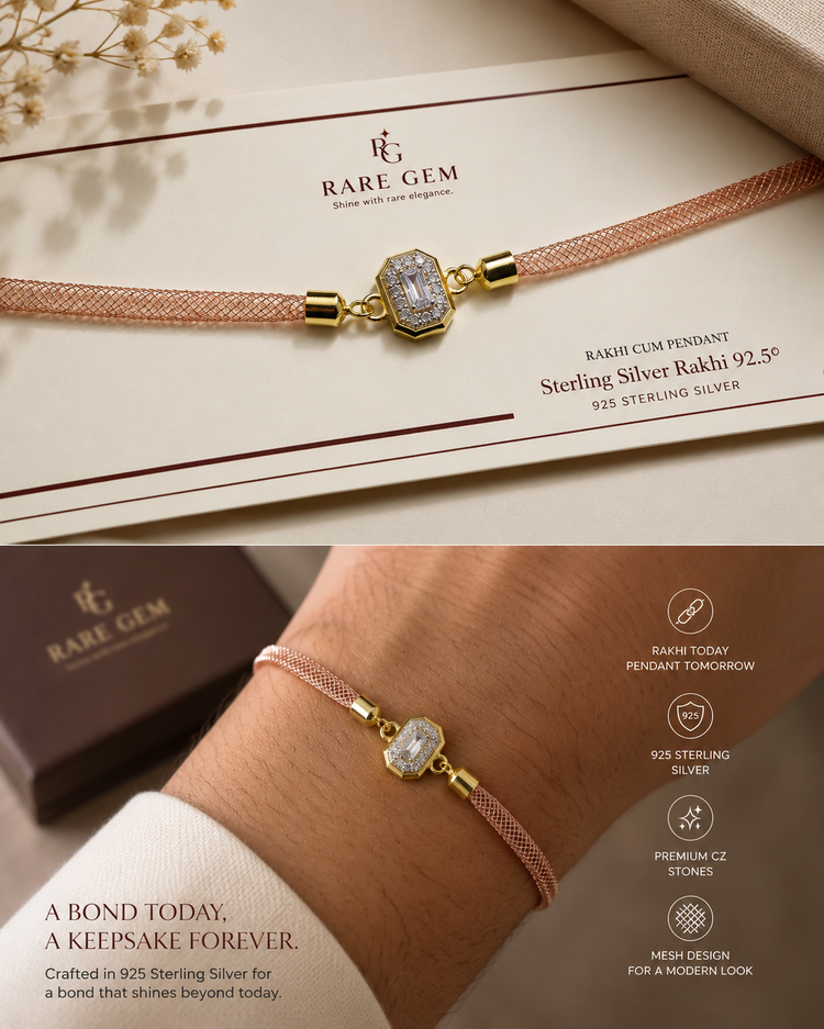 Rose Radiance Sterling Silver Rakhi Bracelet