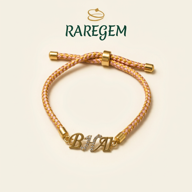 Blush Gold Braided Bhai Rakhi Bracelet