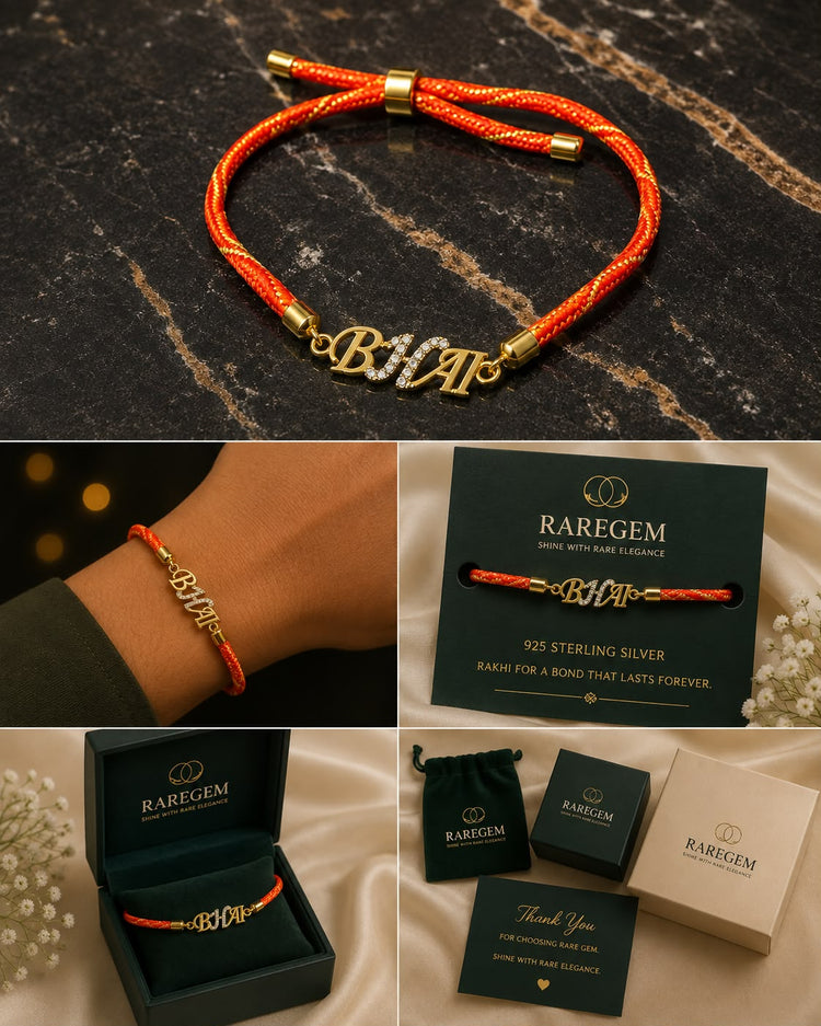 Amber Bhai Rakhi Bracelet